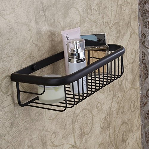 Hiendure® 30 cm Wandhalterung Messing Bad-Accessoires Badezimmer Abstellraum Badezimmer Regal Bath Halter, Öl eingerieben Bronze - 2