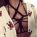Price comparison product image Hot Sale Women Sexy Hollow Harness Bra Ladies Gothic Strappy Halter Bralette Tops Bandage Cupless Cage Bra Bustier Crop Top Fun Underwear (Black, XL)