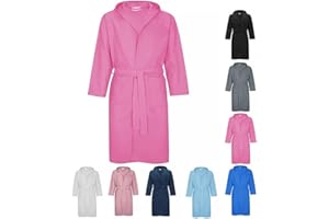 LUGA SHOP Accappatoio UNISEX microfibra uomo e donna con cappuccio tasche salvaspazio