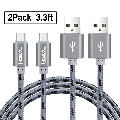 TYJTECH USB Type C Kabel [2-Pack] 3.3FT/1M Umflochtenes Type C Ladekabel f¨¹r Type C Ger?te inklusive dem neuen MacBook, Google Chromebook Pixel , MacBook Pro 2016 usw (Grau)