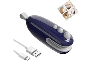 VOAKZEF Mini Bag Sealer,2 in 1 Heat Sealer with Cutter,Rechargeable Bag Sealer,Portable Bag Sealer Heat Seal,for Keep Plastic Bags Food Fresh and Snacks Crispy (Blue)