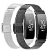 Produktbild VANCHAN kompatible mit Fitbit Inspire HR Armband/Fitbit Inspire Ersatzband, Edelstahl Sport Metall Band,2 Pack Schwarz+Silber,S(5.3"-7.2")