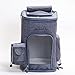 Produktbild Maxmer Hunde Rucksack Katze Transsporttasche Faltbar Oxford Tuch/ Atmungsaktiv Netzfenster/ Soft-seitig/ 3-Öffnen für Hunde,Welpen, Katzen usw. (Lila/Blau/Grau) (Grey)