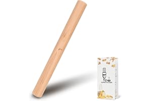 SUPER KITCHEN Rouleau à Pâtisserie en Bois de Hêtre, Rouleau à Pâte en Bois, Accessoire de Cuisson pour Pâte, Fondants, Pizzas, Biscuit (30 x 3 cm)
