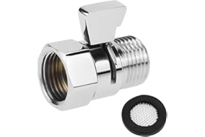 RtottiM Doccia Head Valvola di intercettazione in ottone massiccio con interruttore corto e manico in ottone per doccia cromato