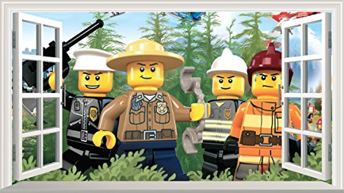 LEGO City selbstklebend Magic Wandtattoo Fenster Poster Wall Art V5 Größe 1000 mm breit x 600 mm tief (groß)