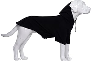 Lovelonglong Blank Basic Hoodie Sweatshirt for Dogs 100% Cotton Fits Small Medium Dachshund Large Dog Black 3XL