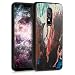 Produktbild kwmobile Holz Schutzhülle für OnePlus 6 - Hardcase Hülle mit TPU Bumper Walnussholz in Holz Farbbrush Design Orange Türkis Braun - Handy Case Cover