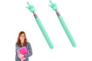 Taicols 2 Stücke Zeigestab Ausziehbar, Ausziehbare Hand Zeiger Finger Zeigestock, Teleskop Lehrer Zeiger für Klassenzimmer Präsentation Ausziehbarer Zeigestab (Grün)