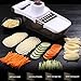 Produktbild Justierbarer Mandolinen Gemüseschneider, Multifunktion 8 IN 1 Edelstahl Handheld Julienne Slicer Chopper Cutter Shredder Reibe mit 8 Austauschbaren Klingen und Behälter für Karotten Gurken Kartoffel