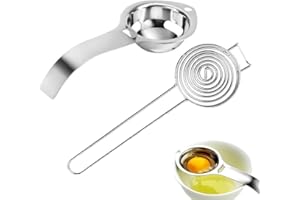 HORREX Séparateur de Blanc d'œuf 2 Pièces Séparateur D'oeufs Acier Inoxydable Séparateur de Blanc B'oeuf Séparez Rapidement les Jaunes D'œufs et les Blancs D'œufs Séparateurs D'œufs Pour Jaune