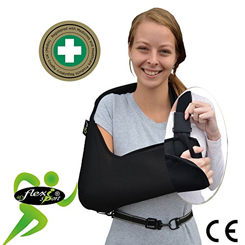 Cabestrillo Para Brazo Suportes de Brazos SÚPER CONFORTABLE. Profunda bolsillo cabestrillo para el brazo. El brazo se une a la cintura, cuello acolchado suave, fácil ajuste. Unisexo. (NEGRO, M)