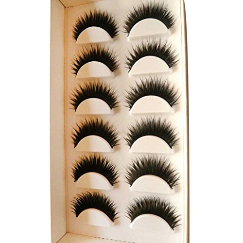 Ularma 6 Pair Handmade Natural False Eyelashes