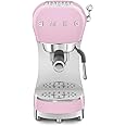 Smeg, ECF02PKEU Espresso Coffee Machine, Cappuccino Steam Function, Thermoblock, Large Cup Housing and Double Coffee Function, 1 L Water Tank, User-friendly Operating System, 1350 W, Rose