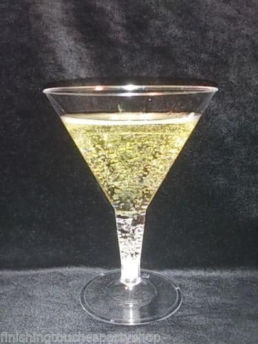 FinishingTouches Party Store 144 Disposable Plastic Martini Cocktail Glasses Social Soiree New Years Eve
