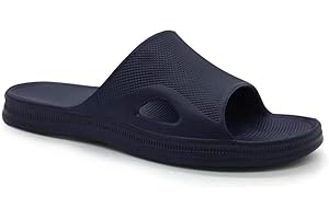 HEVA Shower Slippers Slide Sandals Mens Open Toe Bathroom Beach Indoor House Shoes