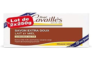 Rogé Cavaillès Savon Extra Doux Lait/Miel, 250 g - Lot de 2