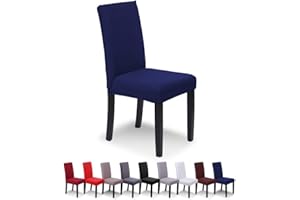 SaintderG® Coprisedie con schienale 4 pezzi, lavabile Estraibile, molto facile da pulire e resistente, coprisedile, moderna sala da pranzo, hotel, arredamento ristorante (Blu navy, 4 pezzi)