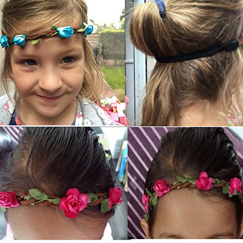 WTB Girls Flower Fairy Bohemian Braid Wedding Beach Tiara Crown hair headband (12pcs mixed color) - 4