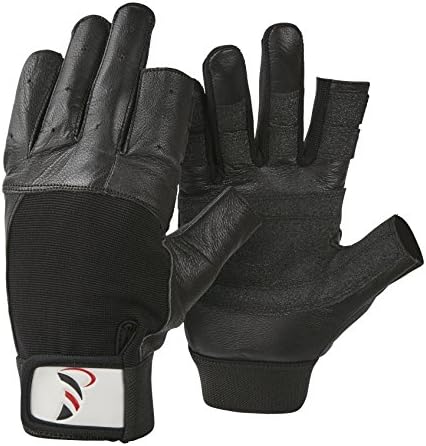 DBSC Short Finger Sailing Gloves Soft Leather Cut Finger Sailing Gloves with Super Grip Palms