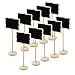 Produktbild 10 Stück Mini Holz rechteckigen Kreidetafel schwarzes Brett, auf Stick stehen Holder Hochzeit Event Party Dekorationen Nachricht Board Halter platzieren Rechteck mit Tipps
