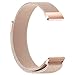 Produktbild ---Edelstahl Armband Für Pebble Time Round | Milanese Magnetverschluss Mesh Handschlaufe Ersatz Uhr Armband | Band Strap Replacement Smart Watch Band für Herren | 14mm | 2x Stifte (Roségold)
