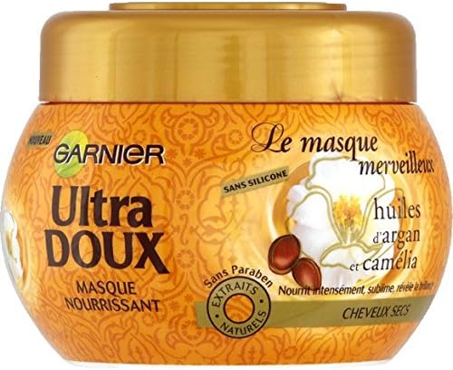 Garnier - Ultra Doux - Masque nourrissant, huiles d'argan et camélia, pour cheveux secs - Le pot de 300ml - Price Per Unit