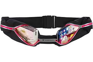 Wantalis Xtens Ceinture Double Poche Extensible Mixte Adulte, Rose, FR Unique (Taille Fabricant : 75-160 cm)