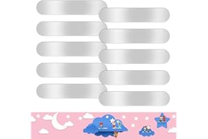 AZLANWAY Rectangle Self Adhesive Metal Plates for Tonie Figures, 15x2cm 10 PCS Ultra-Thin Stainless Steel Discs with Strong Adhesive DIY Magnetic Base for Tonies Shelf Secure Hold for Tonie Characters Crafting