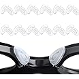 MAYCREATE® 12 Pairs Adhesive Eyeglasses Nose Pads, D Shape Stick-on Anti-Slip White Silicone Eyeglasses Nose Pad Replacement, Self Adhesive Nose Pads Glasses Nose Pad
