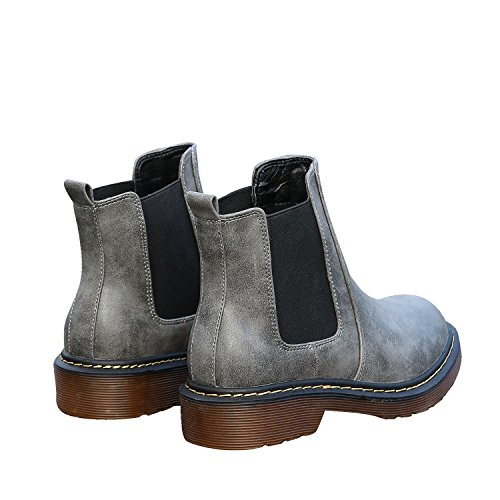 Smilun Damen Chelsea Stiefelette Kurzschaft Stiefel - 4