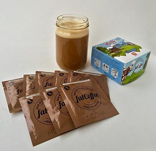 fatCoffee, made with 100% Grassfed Butter To Power Your Coffee - 8 Packets, Mocha