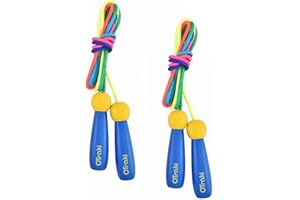 OTraki 2 Pieces Cuerda Saltar pare Niños 2.5M Ajustable Comba de Algodón Skipping Rope Cuerda de Saltar para Fitness Actividad al Aire Libre