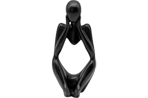 AMJKEJI Thinker Statue Sculpture Ornament Resin Black Abstract Thinker Sculpture Modern Crafts Art Decorative Accessories for Home Living Room Office