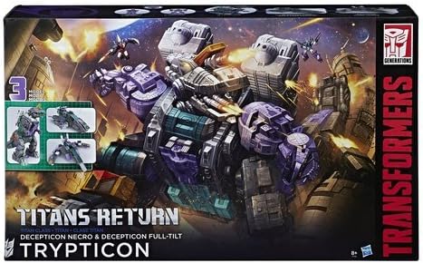 NEW Transformers Generations Titans Return Titan Class Trypticon Converts From T-Rex To Spaceship To City