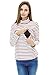 Bearsland Women's Striped Turtleneck Breastfeeding and Nursing Top Black/red UK Size 10-12