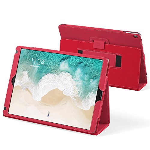 iPad Pro 12.9 (2017) Hülle Rot, Snugg Leder iPad Pro 12.9 (2017) Schutz Klapphülle Case Cover [Lebenslange Garantie] mit Ständer für Apple iPad Pro 12.9 (2017)