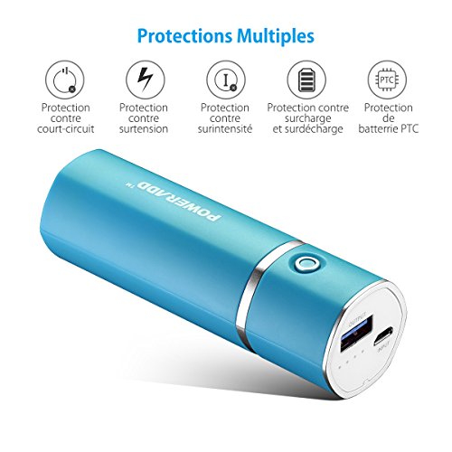 Poweradd Slim2 5000mAh Chargeur Portable Batterie de Secours Externe Apple Adapteurs Non Inclus  pour iphone 7  iphone 7 plus  samsung S7 et D   autre