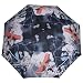 Asera Black and Pink Polyester 3D Butterfly Printed Three Fold Automatic Umbrella for Women RS.589.00