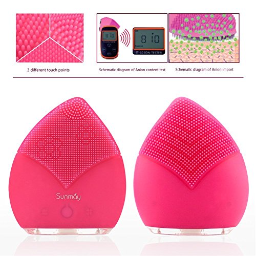 SUNMAY Elektronische Gesichtsreinigungsbürste, Anti-Aging Sonic Vibration Silikon Wasserdicht Hautreinigung Pflege Gesichtsbürste Reiniger - 3