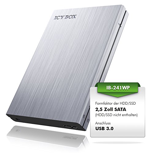 Icy Box IB-241WP Externes Gehäuse für 2,5 Zoll SATA HDD & SSD, USB 3.0 (UASP), Schreibschutz gegen Datenverlust/Virusinfektion, Aluminium, grau - 3