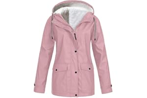 Ansenesna Regenjacke Damen Gefüttert Kapuze Wasserdicht Elegant Jacke Frauen Innenfutter Winter Warm Mantel