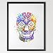 Dignovel Studios A3 Sugar skull day of the dead watercolour illustration Art Print Art Poster Home Art Decor Wall Hanging Kids Art Wedding gift Birthday Gift N072-Unframed