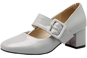 CHICMARK Damen Mary Janes mit Runder Zehenpartie und Klobigen Absätzen