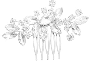 OSUWLSI Peigne à Cheveux pour Mariage Mariée Accessoires pour Cheveux Cristal Rouge Casque à Fleurs en 1pc pour Cheveux de Mariée et de Demoiselle pour Femmes