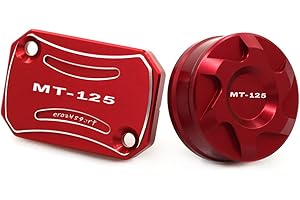 crazy sport Bremsflüssigkeitsbehälter vorne hinten für Yamaha MT-125 MT125 2014-2023 MT 125 Motorrad Hauptzylinderkappe Zubehör 2021 2020 2019 2018 2017 2016 (rot)