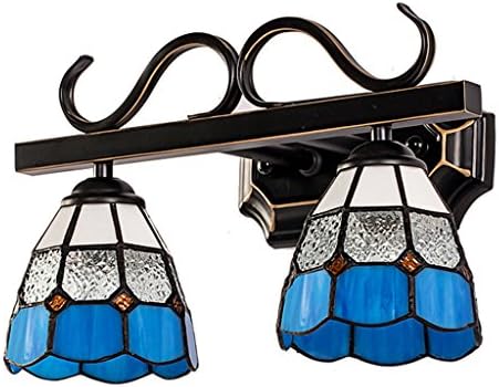 ZCJB Bathroom mirror lights Mediterranean Mirror Front Light Simple Led Mirror Lights European Style Lamps Make-up Lighting ( Color : Double head-B )