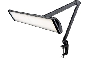 Neatfi 3,500 Lumens Ultra LED Touch Control Task Lamp with Clamp, 66CM Wide, Dimmable, 5 Brightness Levels & 3 Light Modes, 3000-6000K Correlated Color Temperature, 45W, 540Pcs SMD LED (Black)