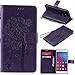 Price comparison product image Huawei Honor 5X Case SmartLegend Huawei Honor 5X Wallet Case PU Wrist Strap Elegant Kitty Under The Tree Relief Folio Cellphone Case Stylish Leather Bumper Stand Function Anti Shock Flip Case with Magnet Closure and Card Slots Holster Bookstyle SmartPhone Protective Case -Purple