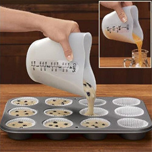 500 ml Herz Silikon Messbecher Cupcake Pancake Liquid Teig Spender Kochen Werkzeug Küche Esszimmer Bar Zubehör Home Supplies - 3